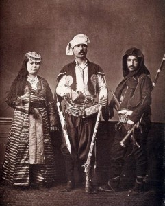 Trabzon Traditional clothes in Ottoman empire era, man from Trabzon city, woman from Trabzon, man from rural area - Laz People